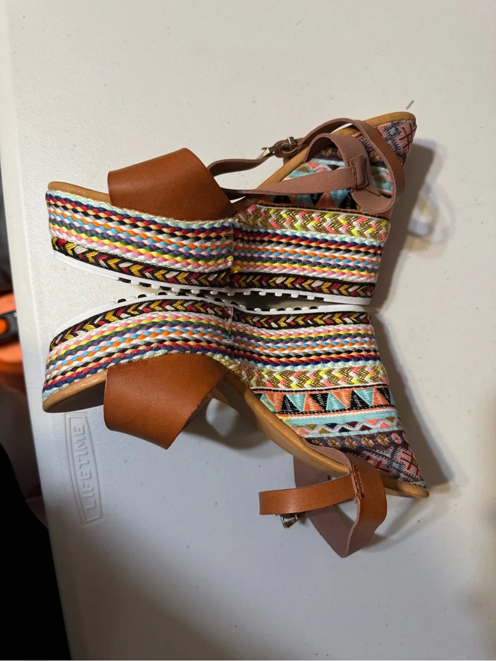 Patrizia Multi Color Wedge heels, Womens size 39 New Without Box